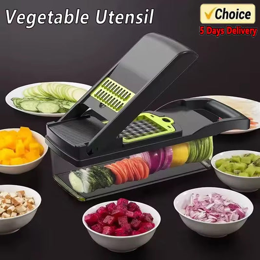 16 Piece in 1 Vegetable Multifunctional Kitchen Vegetable Slicer, Vegetable Grinder, Diced, Divided, Potato Grinder
