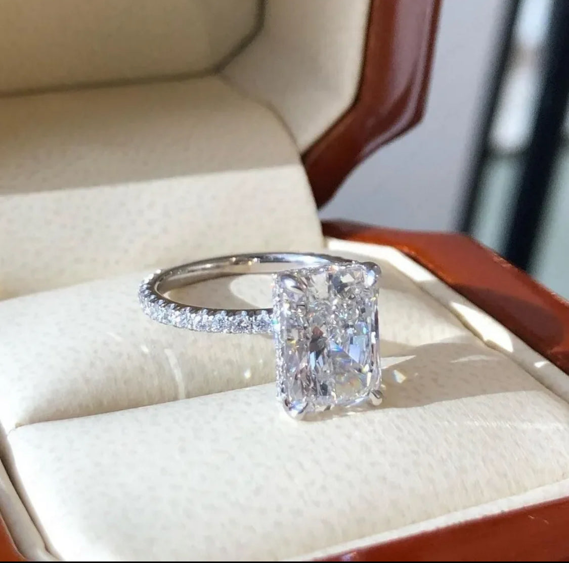 Solid 10K White/Yellow Gold Moissanite Diamond Ring.