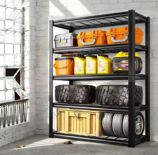 72" Adjustable Metal Double Layer Column Shelving, Commercial Grade Utility Rack for Warehouse, Basement, Kitchen