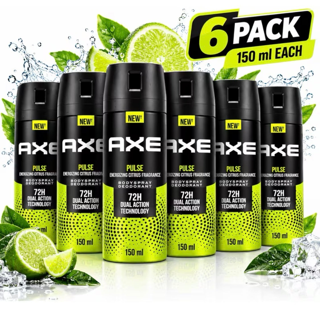 AXE Pulse Deodorant Body Spray 6-Pack (150ml / 5.07 oz) – Fresh Fragrance