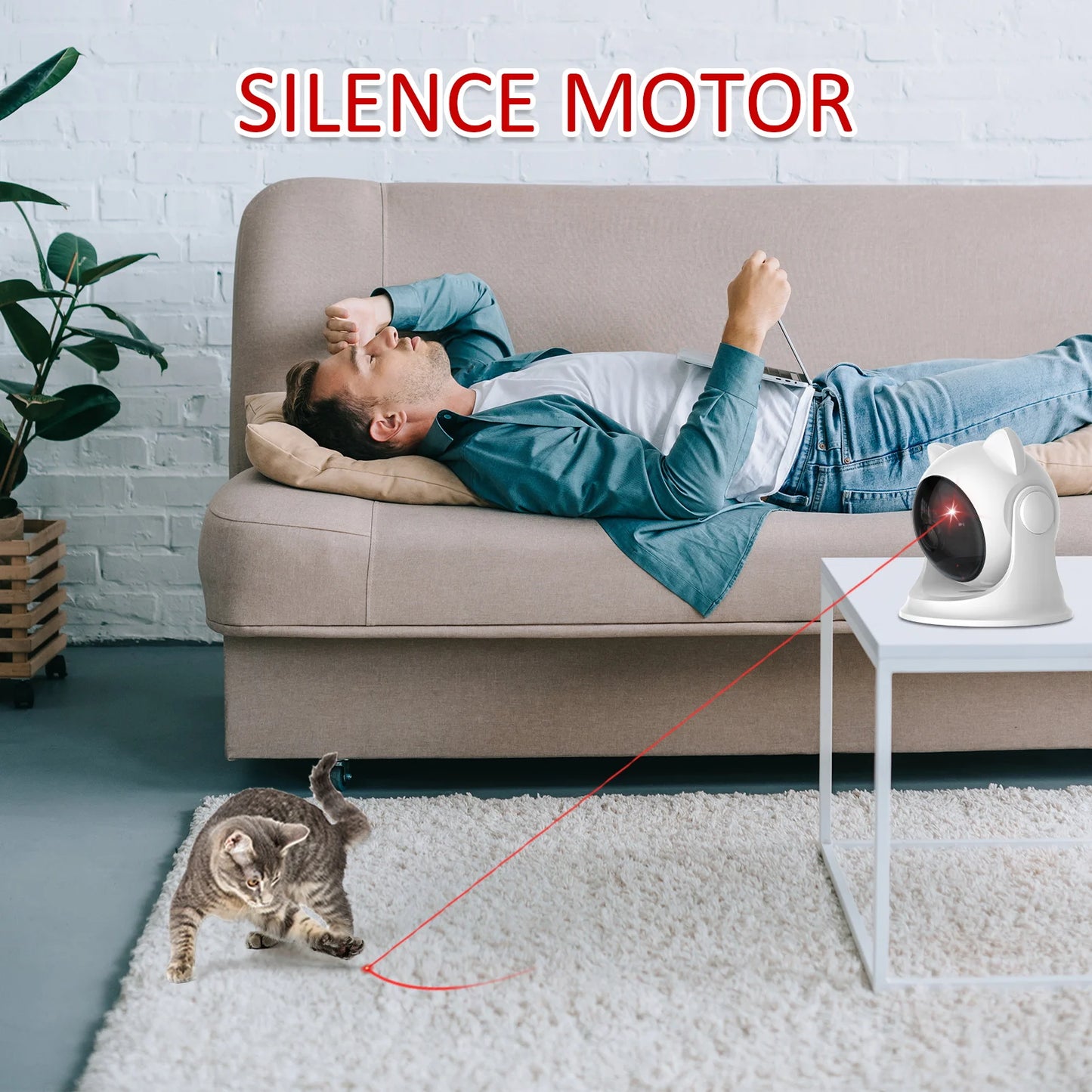 Automatic Cat Laser Toy Rechargeable Motion Random Activated Interactive Pet Toy