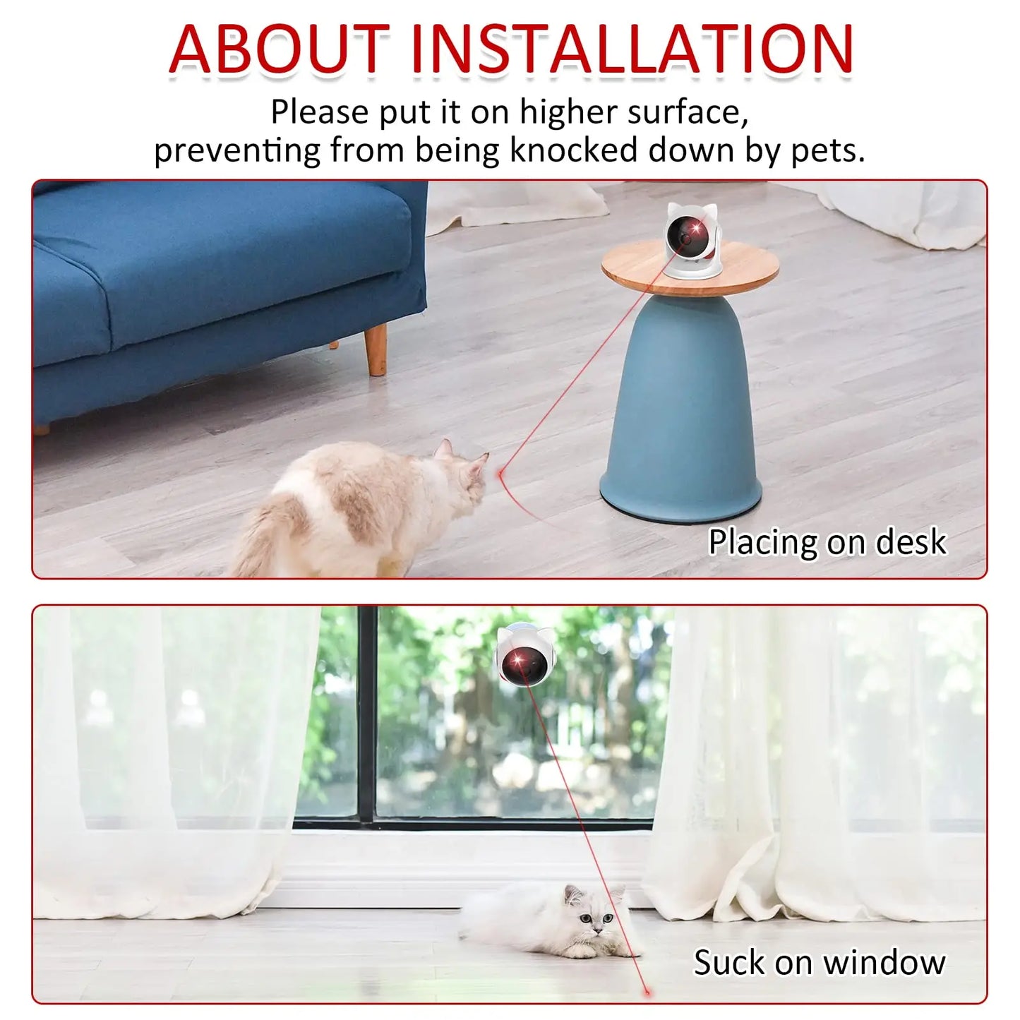 Automatic Cat Laser Toy Rechargeable Motion Random Activated Interactive Pet Toy