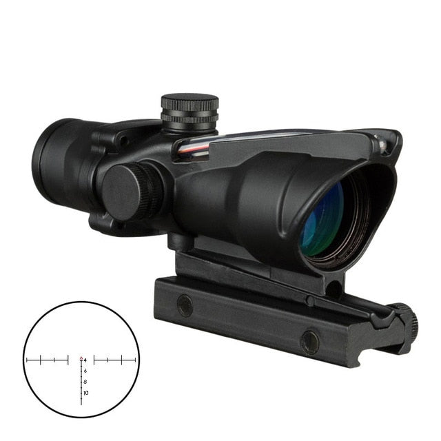 4X32 Hunting Scope Real Fiber Optics Illuminated Etched Reticle Tactical Optical Sight