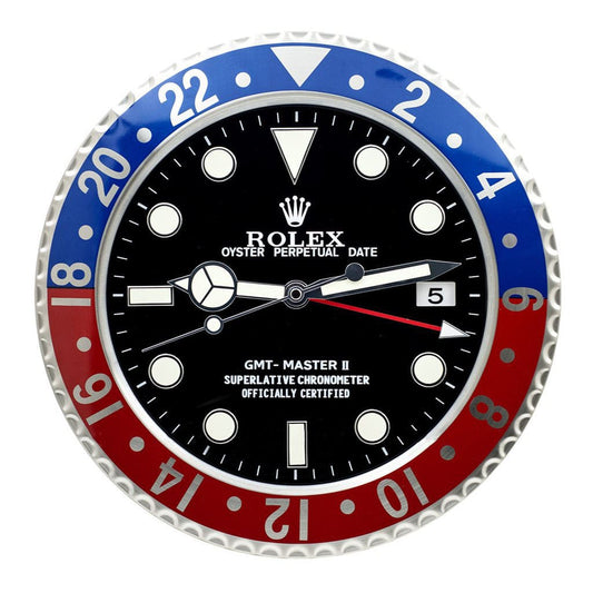 Submariner Style Black Dial Wall Clock | Silent Sweep Quartz Timepiece