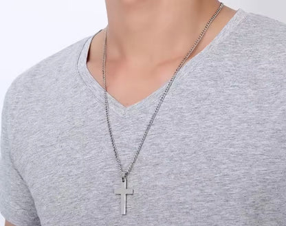 Religion Christian Simple Necklace for Women and Men Cross Pendant Chain.