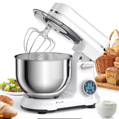 Kitchen Food Stand Mixer, 1200W 11-Speeds DC Motor, Digital OLED Screen, Electric Food Mixer with Dough Hook, Whisk.