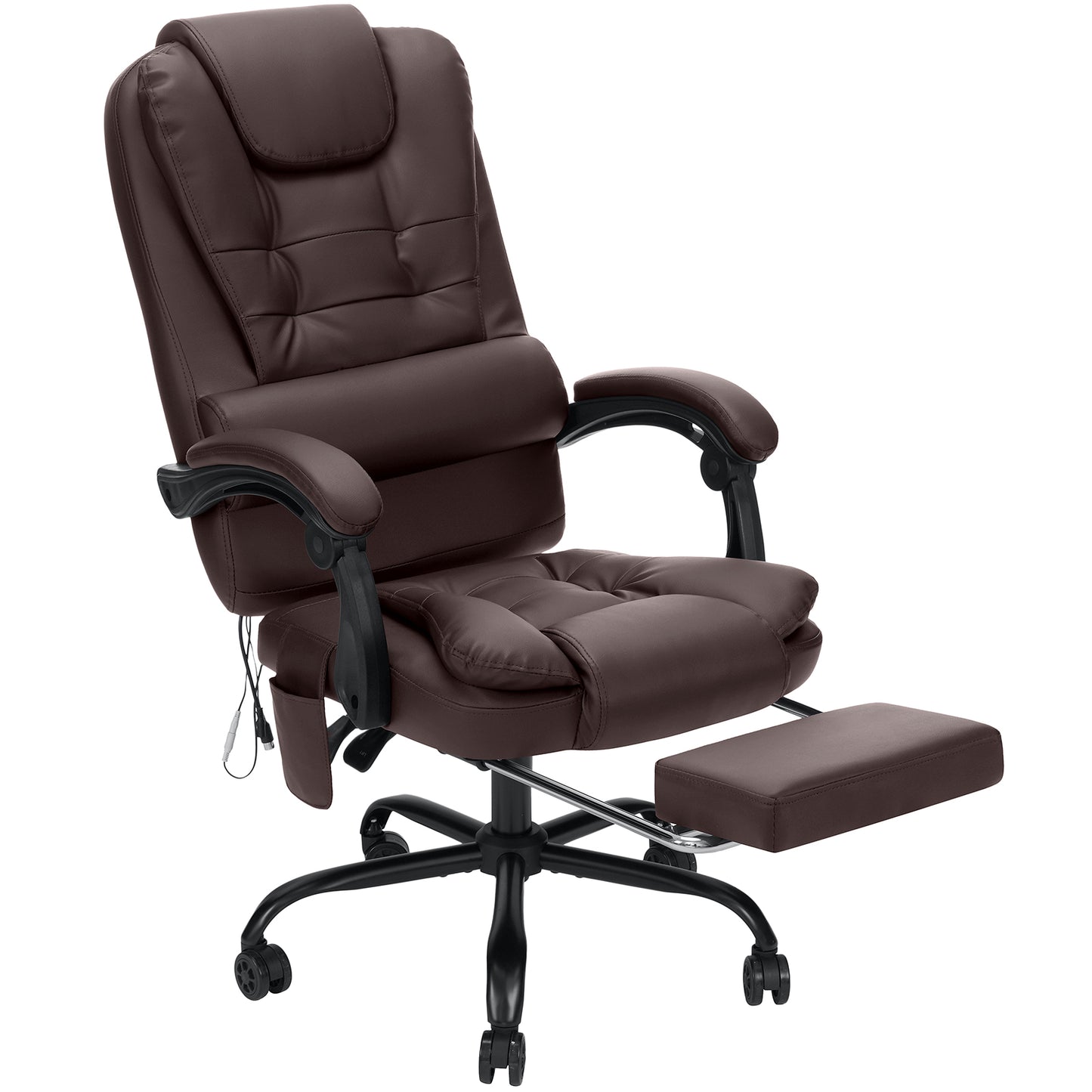 Executive Office Massage Chair with Footrest Reclining, Computer Desk Chair Lumbar Back Support