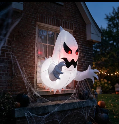 Battery-Operated Halloween Inflatable Ghost Decor - Indoor/Outdoor Courtyard Sign