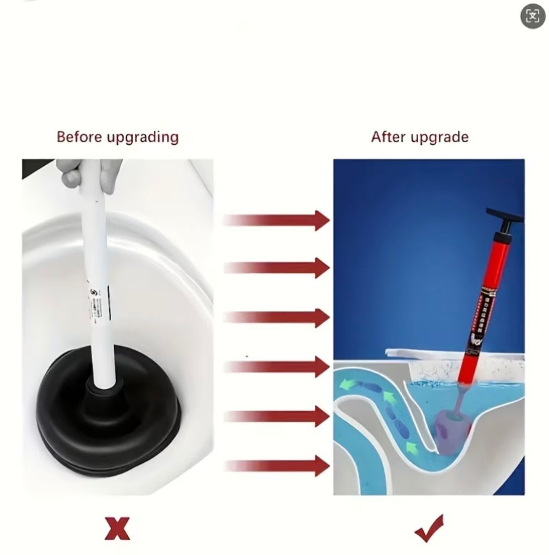 Heavy-Duty Air Pressure Toilet Plunger
