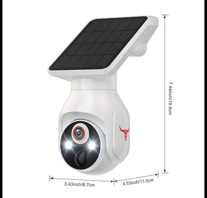 1080P Solar Security Cameras Wireless Outdoor, 360° View Pan/Tilt, 2.4Ghz WiFi Outside, Color Night Vision, Real-Time Alerts, Cloud Storage, 2-Way Audio