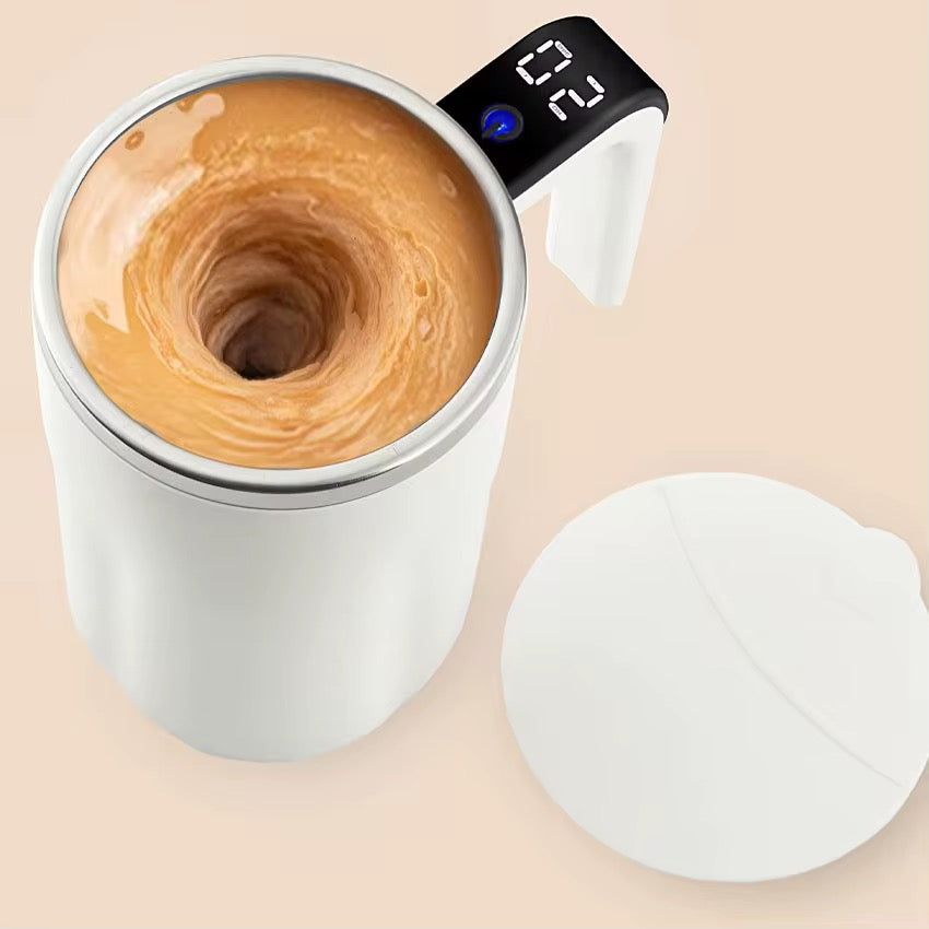 Digital temperature automatic self stirring cup.