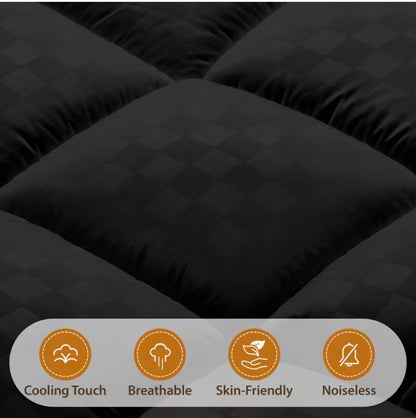Cooling Mattress Pad Cover - Soft Pillow Top 8-21 Inch Deep Pocket Fitted Protector