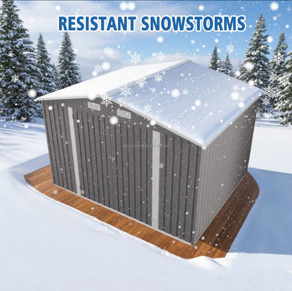 10x8ft Metal Outdoor Storage Shed - Waterproof, Lockable Door & Air Vent