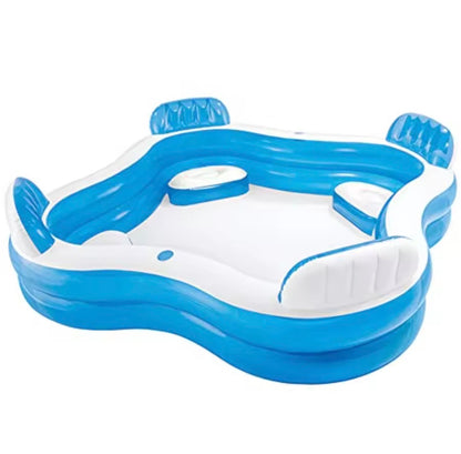 Inflatable Pool 90 X 90 X 26 for Ages 3+ Swim Center Family Lounge.
