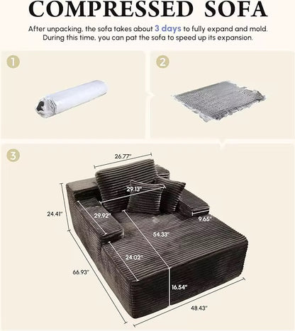 Lazy floor sofa Vacuum Compression One-piece Formed High-density Full Sponge Sofa for Living Room