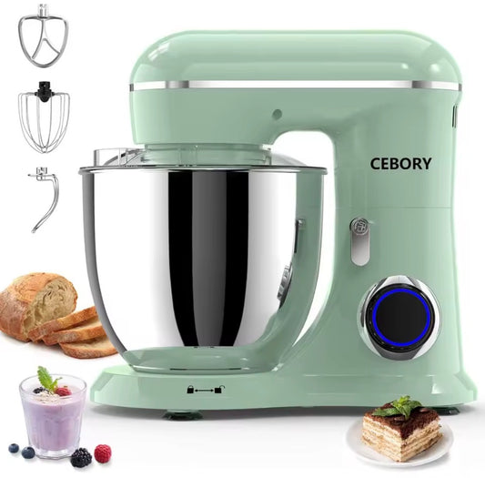 3-IN-1 Electric Stand Mixer, 6.5QT Bowl 660W 10-Speed Kitchen Mixer with Dough Hook.