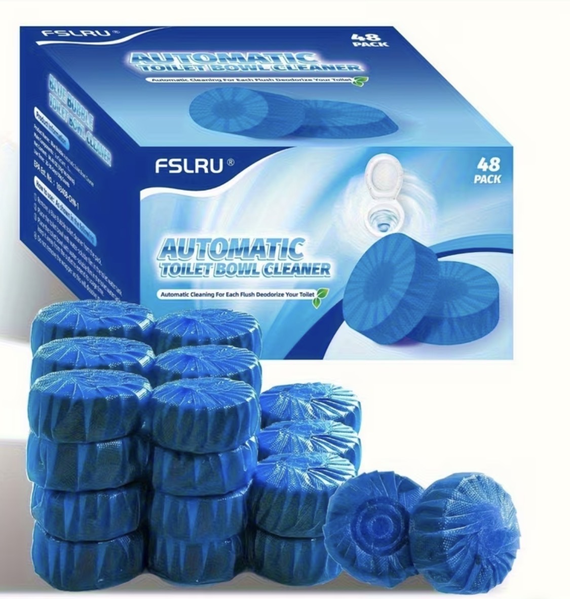 48-Pack Automatic Toilet Cleaner Tablets & Deodorizer Gel