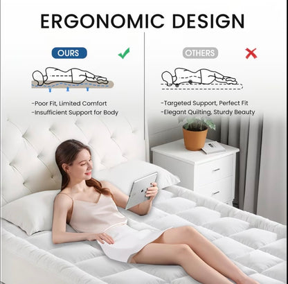 Cooling Mattress Pad Cover - Soft Pillow Top 8-21 Inch Deep Pocket Fitted Protector