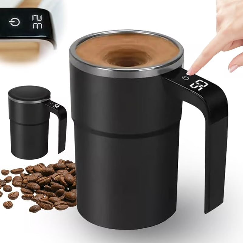 Digital temperature automatic self stirring cup.