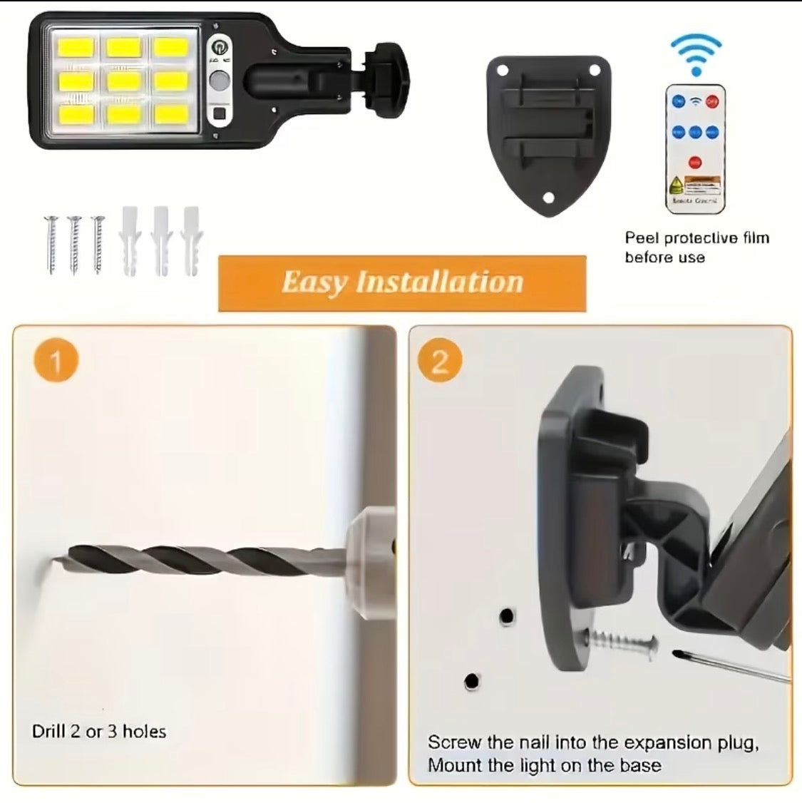 2-4 Pack Solar-Powered Street Lights, 3-Mode LED Outdoor Security Spotlights for Garden & Porch