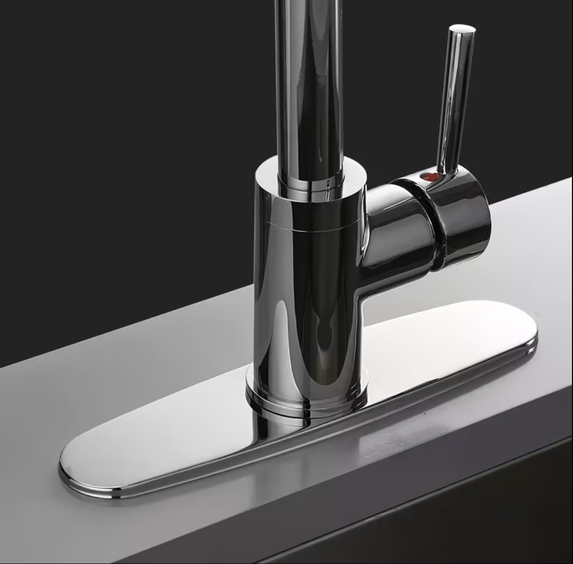 Kitchen Faucet with Pull-Down Spray Single Handle High Arc Commercial Stainless Steel Brushed Nickel Kitchen Sink Faucet with Deck Plate
