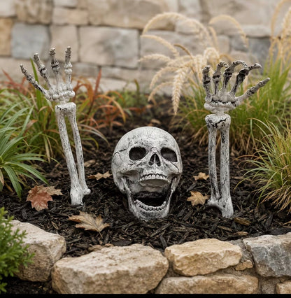 Halloween Skull Garden Ground Signs - Spooky Patio & Walkway Yard Decor