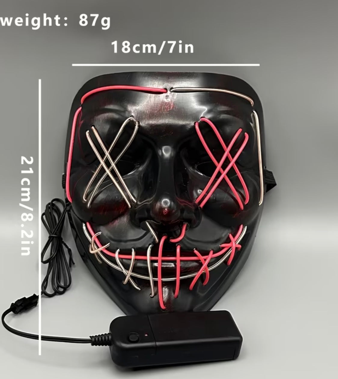 Light Up LED Purge Mask with 3 Lighting Modes