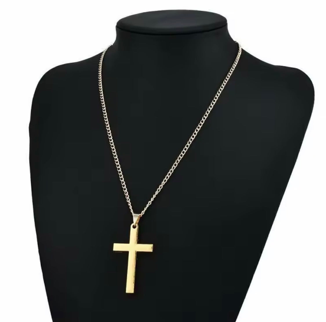 Religion Christian Simple Necklace for Women and Men Cross Pendant Chain.