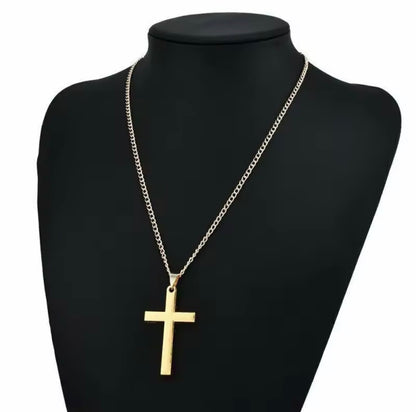 Religion Christian Simple Necklace for Women and Men Cross Pendant Chain.
