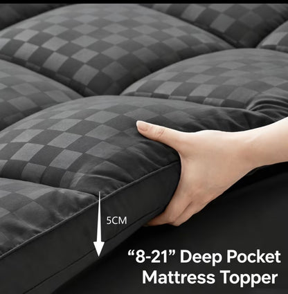Cooling Mattress Pad Cover - Soft Pillow Top 8-21 Inch Deep Pocket Fitted Protector