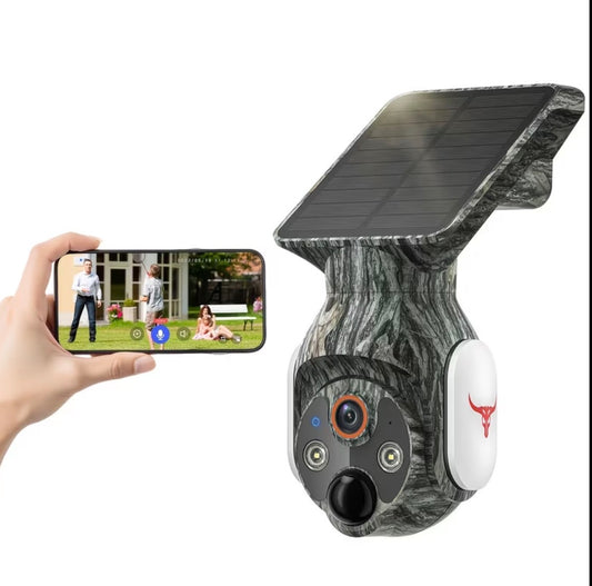1080P Solar Security Cameras Wireless Outdoor, 360° View Pan/Tilt, 2.4Ghz WiFi Outside, Color Night Vision, Real-Time Alerts, Cloud Storage, 2-Way Audio