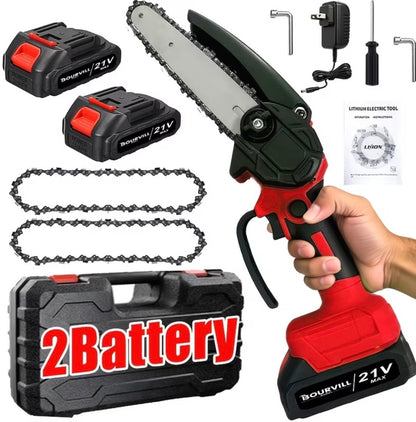 Portable Wireless 6-Inch Wireless Electric Saw with 2 Batteries Charger