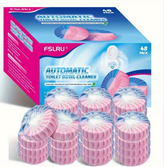 48-Pack Automatic Toilet Cleaner Tablets & Deodorizer Gel