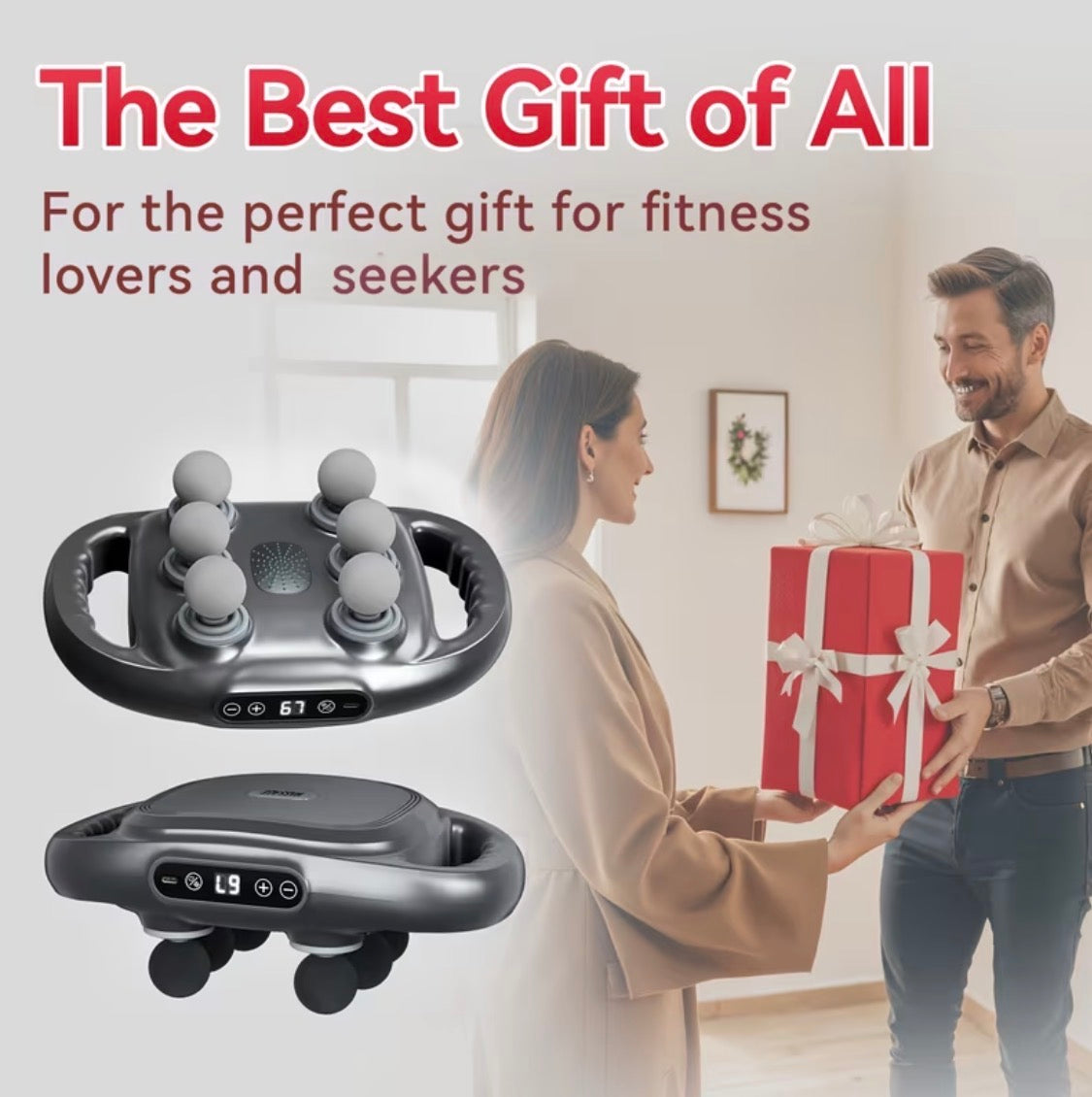 Handheld Tapping Massage Gun, 6-head Deep Tissue Massager, Multi-head Vibration Massager.