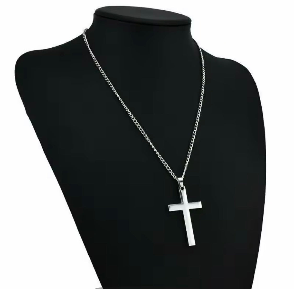 Religion Christian Simple Necklace for Women and Men Cross Pendant Chain.