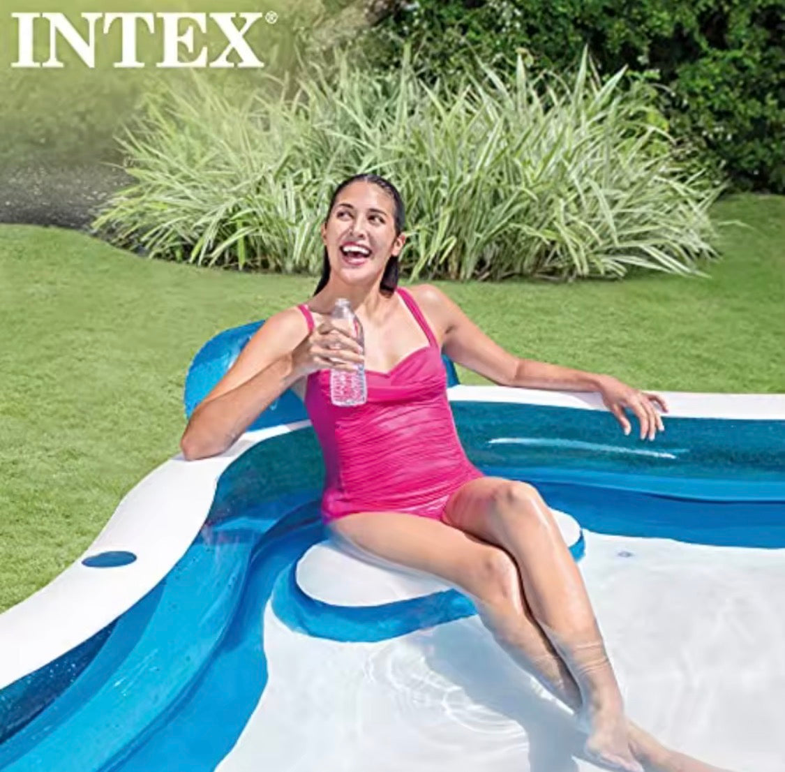 Inflatable Pool 90 X 90 X 26 for Ages 3+ Swim Center Family Lounge.