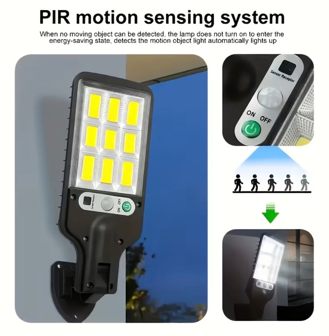 2-4 Pack Solar-Powered Street Lights, 3-Mode LED Outdoor Security Spotlights for Garden & Porch