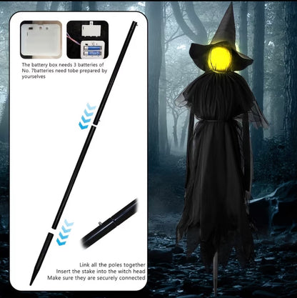 3-Pack Sound-Activated Holding Hands Halloween Witches - Outdoor Yard Decor