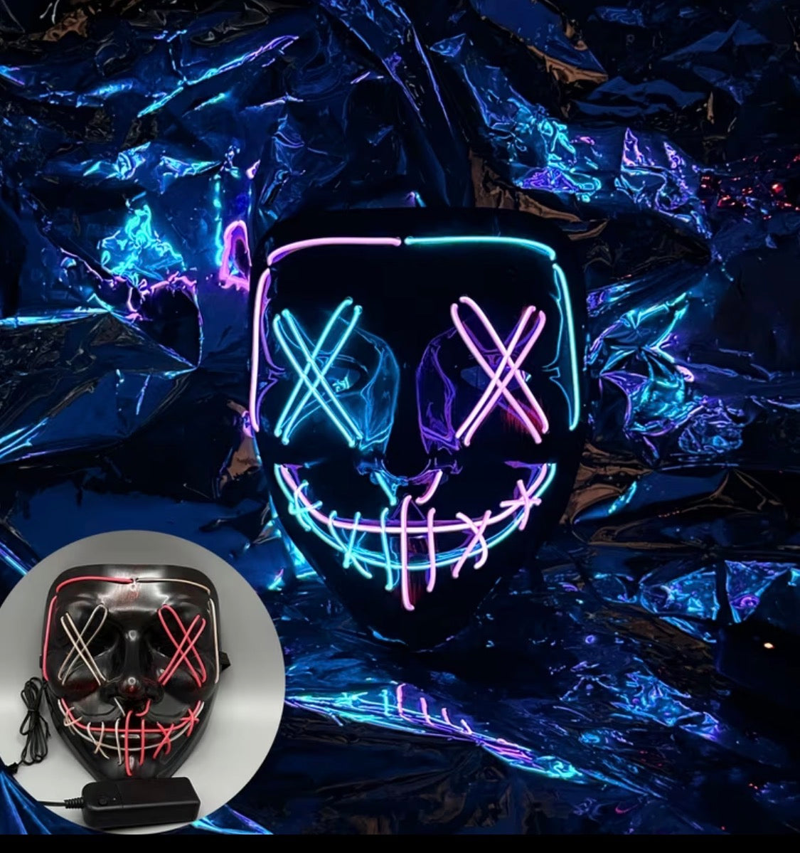 Light Up LED Purge Mask with 3 Lighting Modes