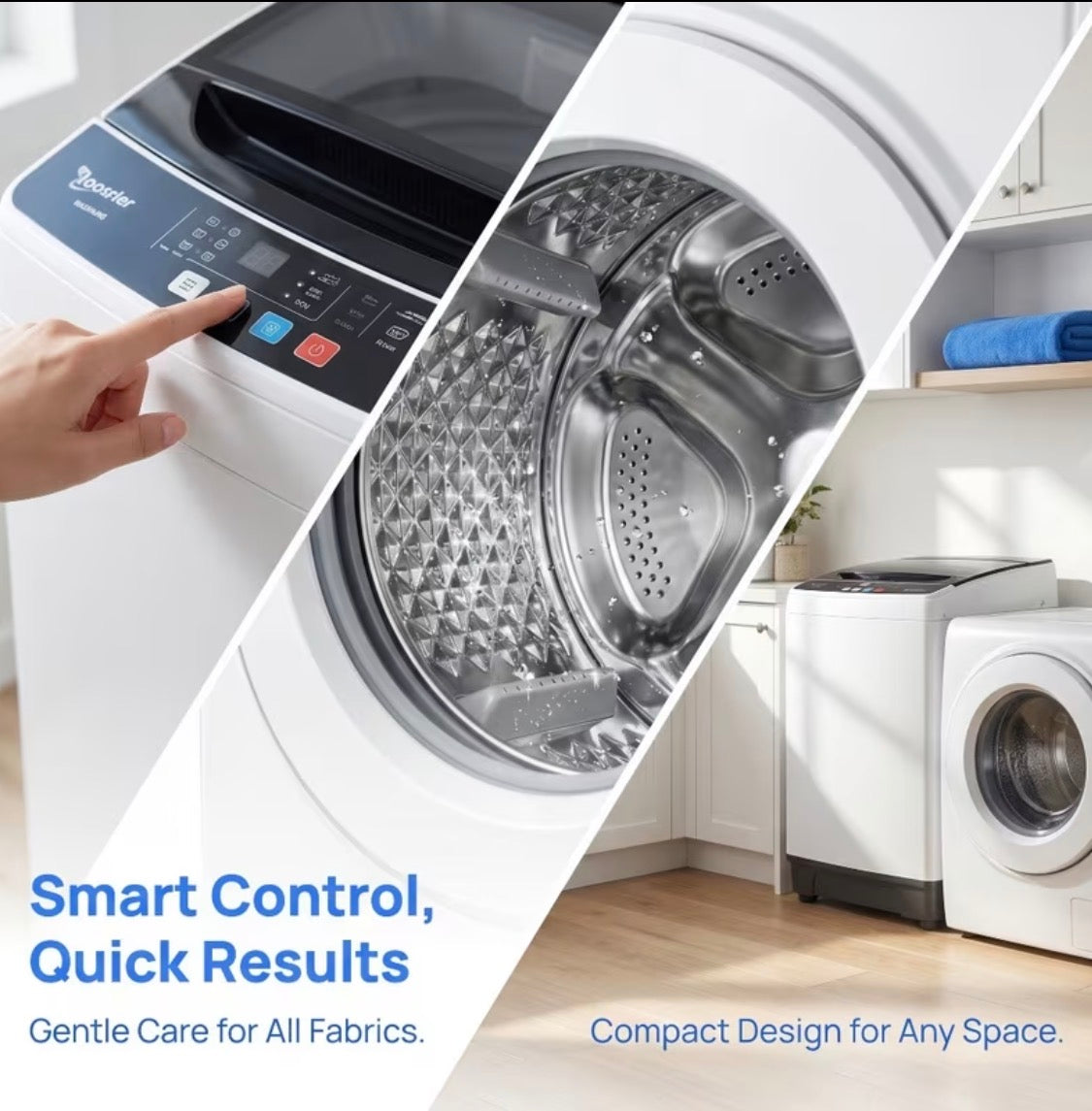Compact Smart Washer & Dryer Set (Shipped Separately) — Quiet & Space-Saving