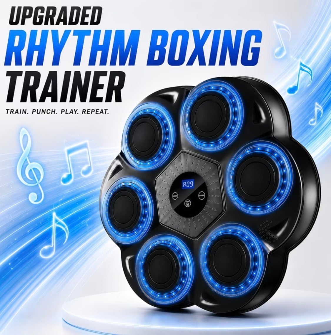 Smart Music Boxing Machine with Gloves - Wall-Mounted Electronic Rhythm Punch Trainer