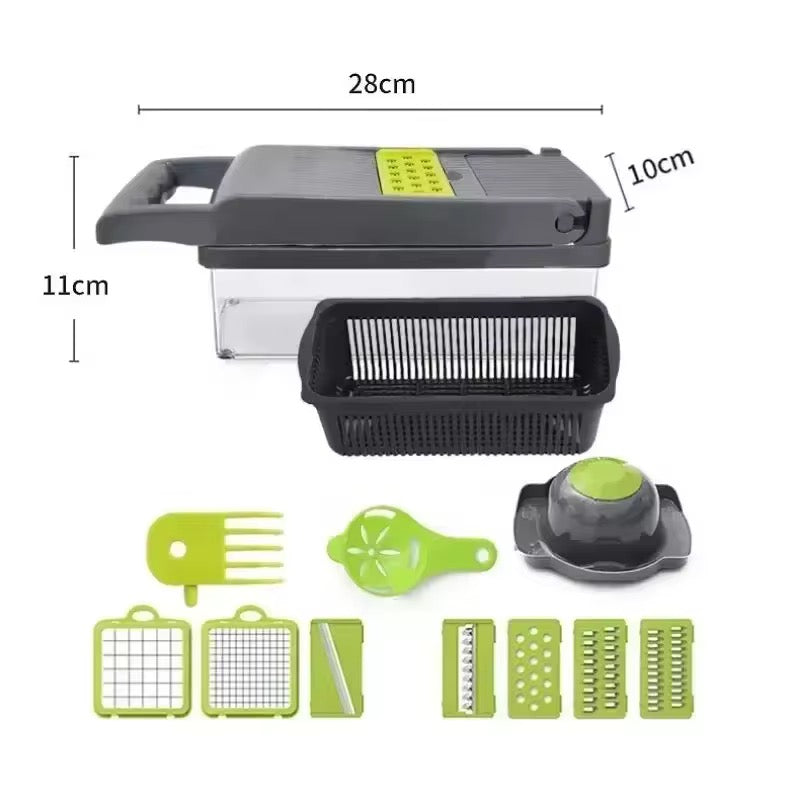 16 Piece in 1 Vegetable Multifunctional Kitchen Vegetable Slicer, Vegetable Grinder, Diced, Divided, Potato Grinder
