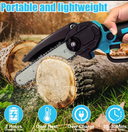 Portable Wireless 6-Inch Wireless Electric Saw with 2 Batteries Charger