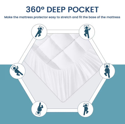 Cooling Mattress Pad Cover - Soft Pillow Top 8-21 Inch Deep Pocket Fitted Protector