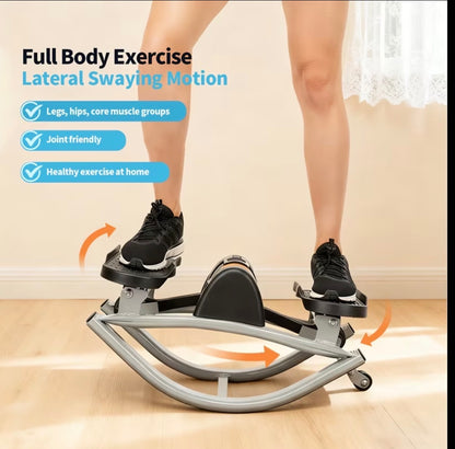 Home Leg Glute Workout Rock Stepper With Elastic Resistance Bands for Lateral Rocking Motion and High Capacity