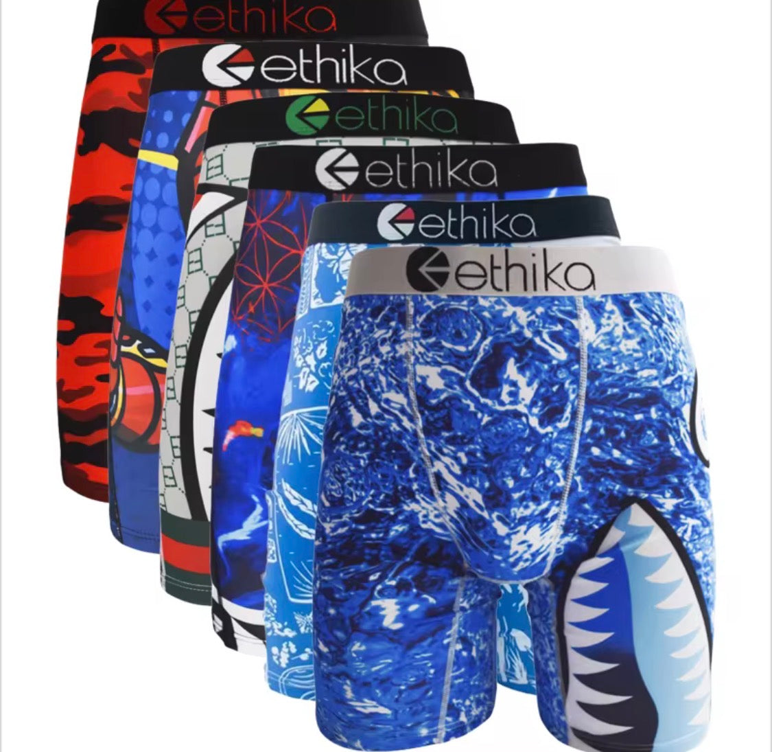 4 Random ETHIKA Men's Boxer Briefs.