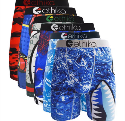 4 Random ETHIKA Men's Boxer Briefs.