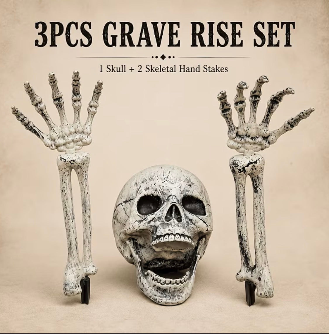 Halloween Skull Garden Ground Signs - Spooky Patio & Walkway Yard Decor