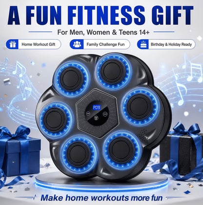 Smart Music Boxing Machine with Gloves - Wall-Mounted Electronic Rhythm Punch Trainer