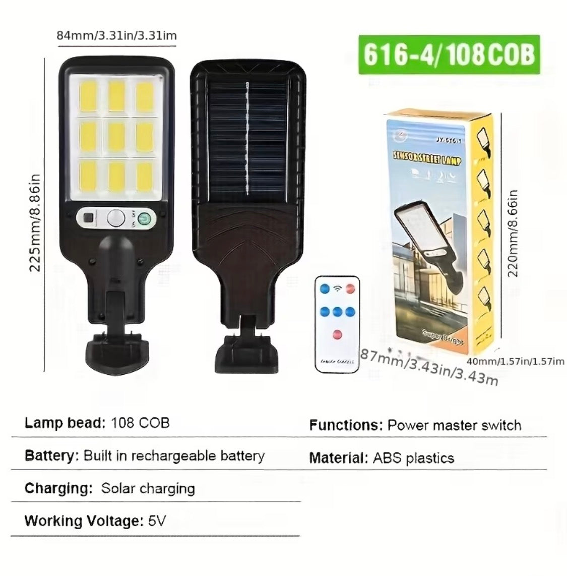 2-4 Pack Solar-Powered Street Lights, 3-Mode LED Outdoor Security Spotlights for Garden & Porch